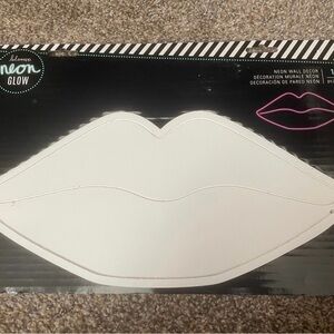 Neon Glow Lip Wall Decor